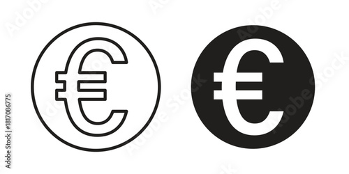 Euro icon designs collection for mobile, ui, web.