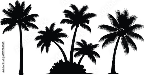 Tropical palm trees silhouette vector design for nature enthusiasts and beach lovers 