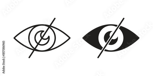 Eye crossed icon designs collection for mobile, ui, web.