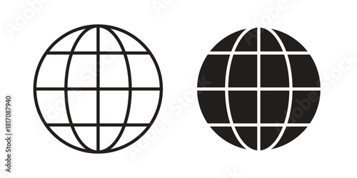 Globe icon designs collection for mobile, ui, web.