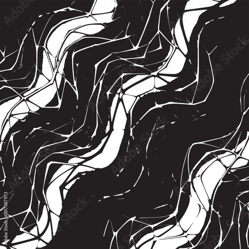 Monochrome Abstract Wave Pattern of Interwoven Lines and Curves.