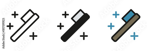 Clean fresh toothbrush trio for dental hygiene habits, promoting healthy gums and a bright smile, showcasing a modern oral care routine