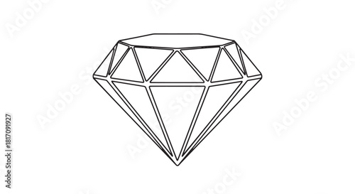Minimalist Geometric Diamond Outline Illustration for Design Projects.