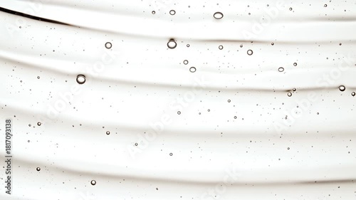 Closeup Shot of Clear Cosmetic Gel Fluid, Essential Oil With Molecule Bubbles Flowing on White Background. Macro Shot of Organic Products, Medicine. Dermatology Science Laboratory. . High quality 4k