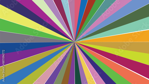 Colorful Sunburst Abstract Radial Design with Vibrant Spectrum of Rays