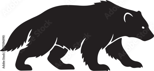 Wolverine Silhouette Vector Illustration Walking Mammal Graphic