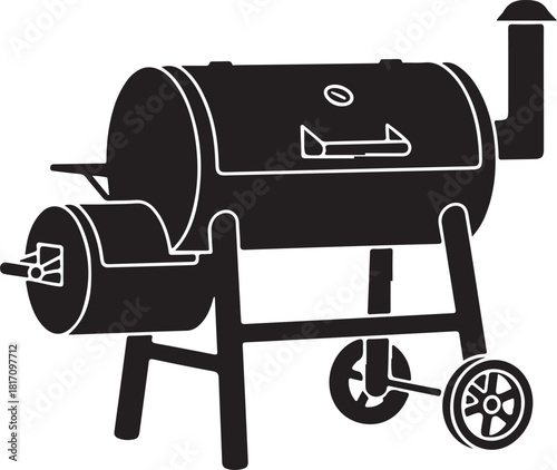 Smoker Grill Silhouette Vector BBQ Cooking Appliance Design