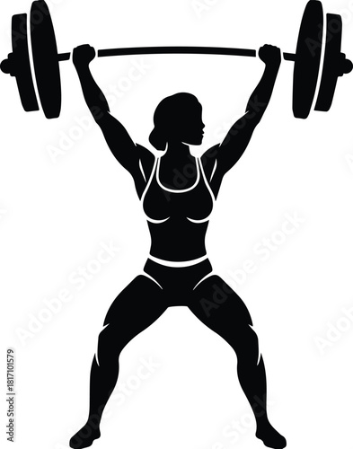 girl weight lifting icon.