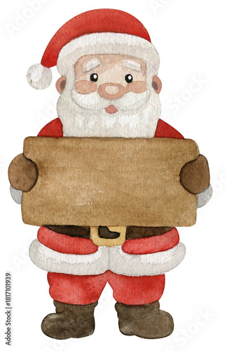 Santa claus with blank sign