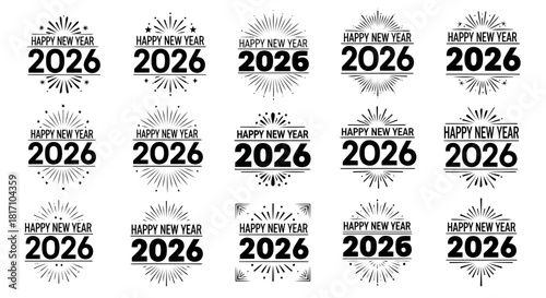 2026 new year celebration design with sparkles and festive elements for holiday cards and decorations