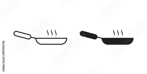 Frying pan icon symbol. Vector EPS 10. line and glyph icon