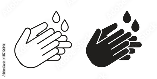 Handwashing icon symbol. Vector EPS 10. line and glyph icon