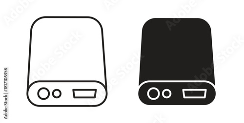 Hard drive icon symbol. Vector EPS 10. line and glyph icon