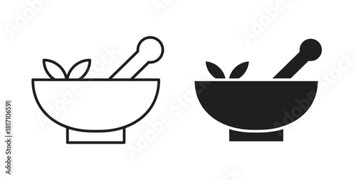 Herbal medicine icon symbol. Vector EPS 10. line and glyph icon