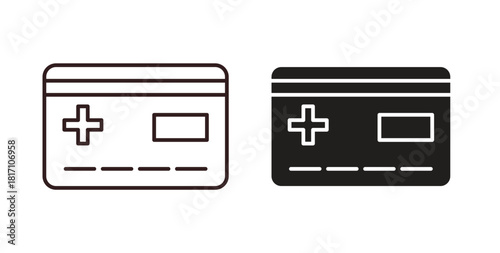 Insurance card icon symbol. Vector EPS 10. line and glyph icon