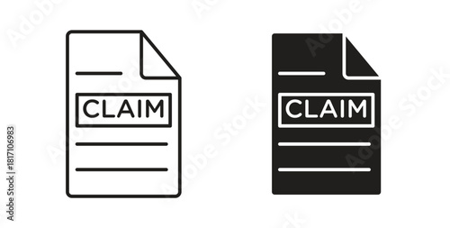 Insurance Claim icon symbol. Vector EPS 10. line and glyph icon