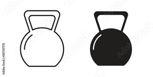 Kettlebell icon symbol. Vector EPS 10. line and glyph icon