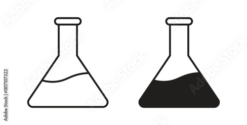 Lab flask icon symbol. Vector EPS 10. line and glyph icon