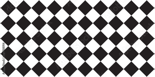 Black and white checkered pattern, Checkerboard seamless pattern