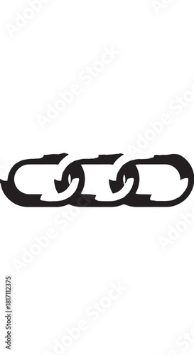 Three interconnected chain links forming a continuous loop graphic illustration.