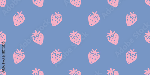 strawberry cartoon seamless pattern for wallpaper or design element.