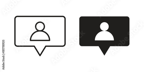 Followers icon doodle set. editable outline stroke vector eps