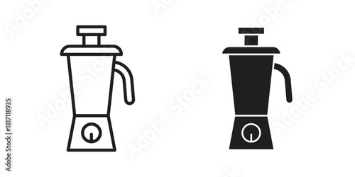 Food processor icon doodle set. editable outline stroke vector eps
