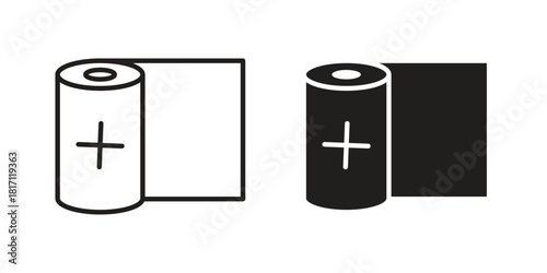 Gauze icon doodle set. editable outline stroke vector eps