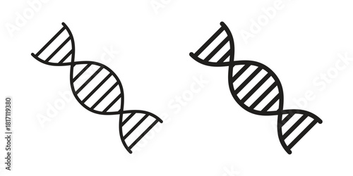 Genetic icon doodle set. editable outline stroke vector eps