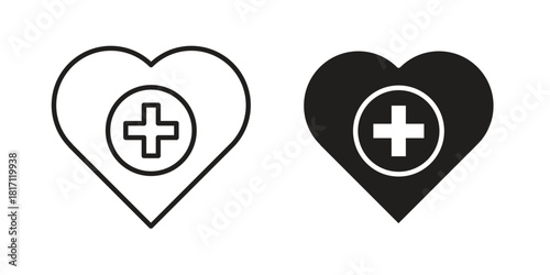 Heal icon doodle set. editable outline stroke vector eps