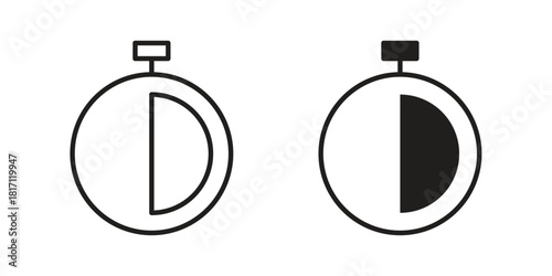 Half hour icon doodle set. editable outline stroke vector eps