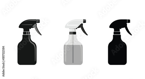 Three spray bottles in varying shades and styles are displayed
