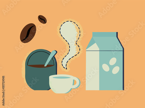 Minimalist Coffee and Milk Beverage Composition with Aroma Haze