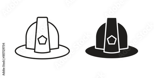 Firefighter hat icon isolated vector Illustration. Vector pictogram for web and app