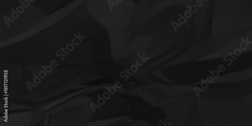 Crumpled paper Blank black crumpled and creased paper poster.	
