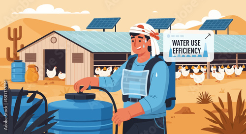 Innovative farming techniques integrating water management and renewable energy usage