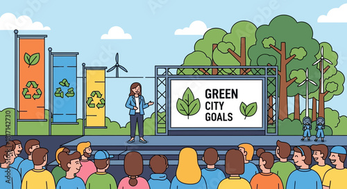 Presentation on sustainable urban development emphasizing environmental responsibility