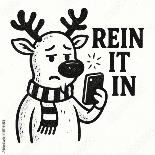 Rein it in reindeer funny christmas pun