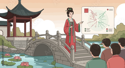 Historical presentation: Unveiling insights with traditional chinese aesthetics