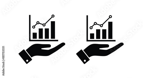 Hands holding charts and graphs depicting financial growth and success