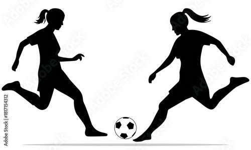  Women soccer player   kicking