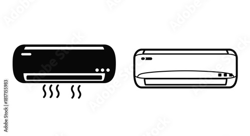 Simple black and white illustration of two air conditioning units