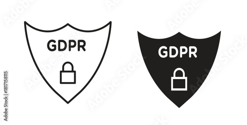 GDPR shield icon for web and app. vector illustration eps