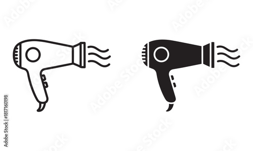 Hair Dryer Icon Vector. Salon, Beauty, Hair Care Symbol