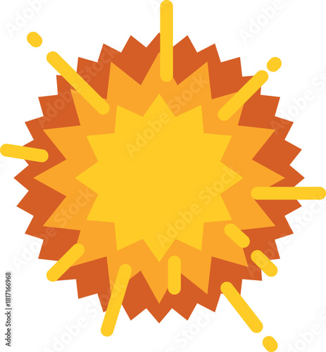 A yellow explosion with a lot of fire and sparks