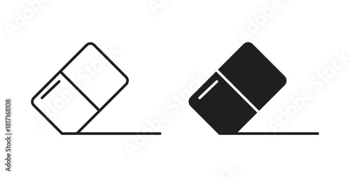 Eraser icon with glyph and line. black vector icons for Web UI