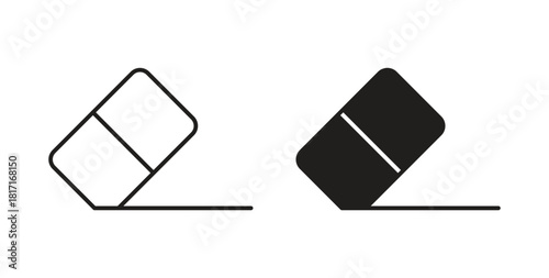 Eraser icon with glyph and line. black vector icons for Web UI