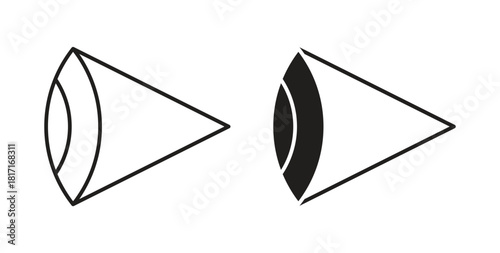 Eye side icon with glyph and line. black vector icons for Web UI