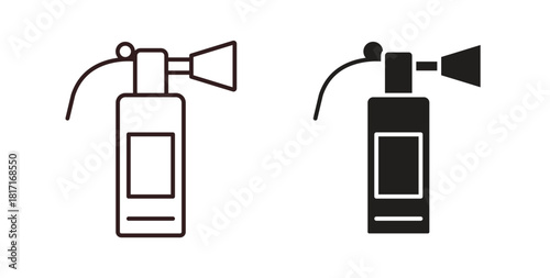 Fire extinguisher icon with glyph and line. black vector icons for Web UI