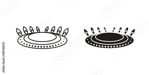 Fire burner icon with glyph and line. black vector icons for Web UI